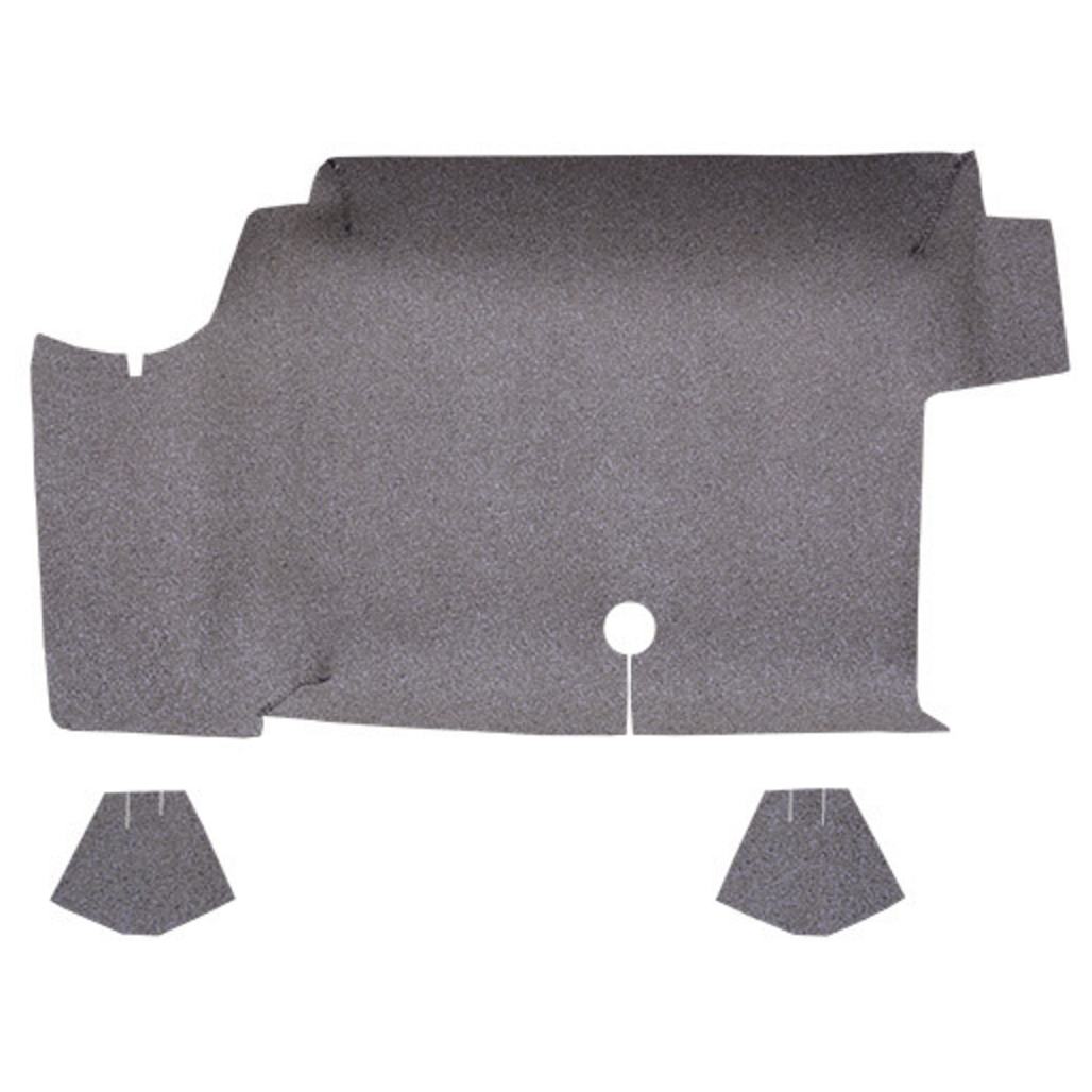Trunk mat for 1964-1968 Ford Mustang Fastback TM Vinyl, designed for complete vehicle coverage and easy installation.