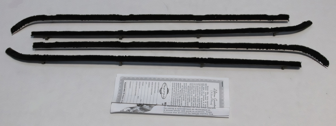 1964-1966 Chevy/GMC Truck Window Sweeps Felt Kit Black Front Left Right Inner Outer 4Pcs OEM Replicas