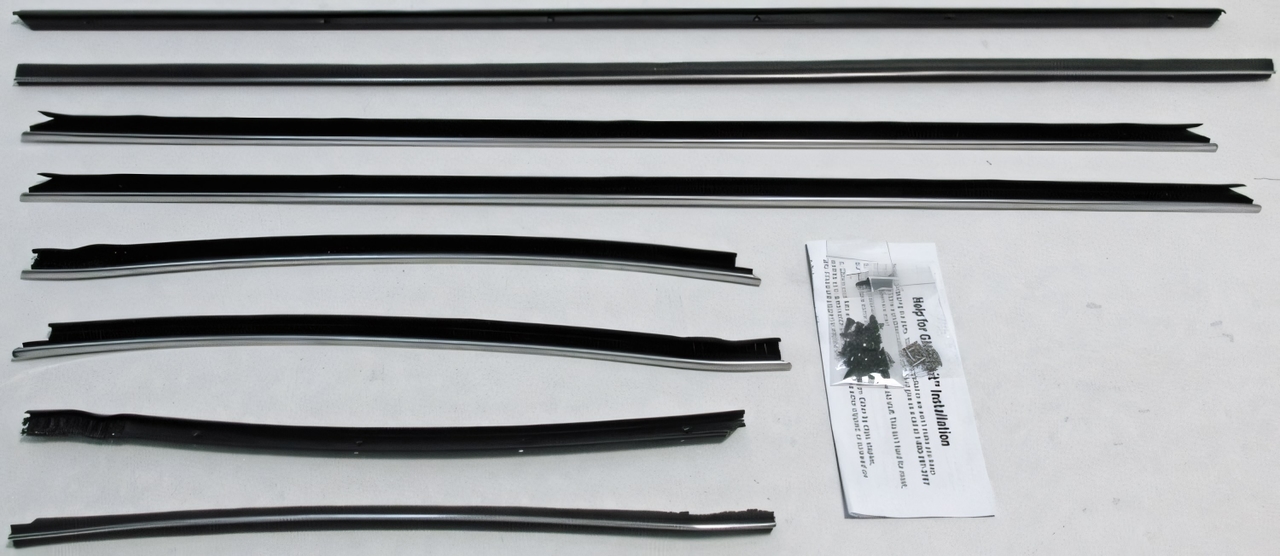 Window Sweeps Felt Kit Belt Line Weatherstrip for 1969 Buick Skylark Convertible - Front, Rear, Left, Right - Inner and Outer Window Sweeps Felt Kit Belt Line Weatherstrip for 1969 Buick Skylark Convertible - Front, Rear, Left, Right - Inner and Outer