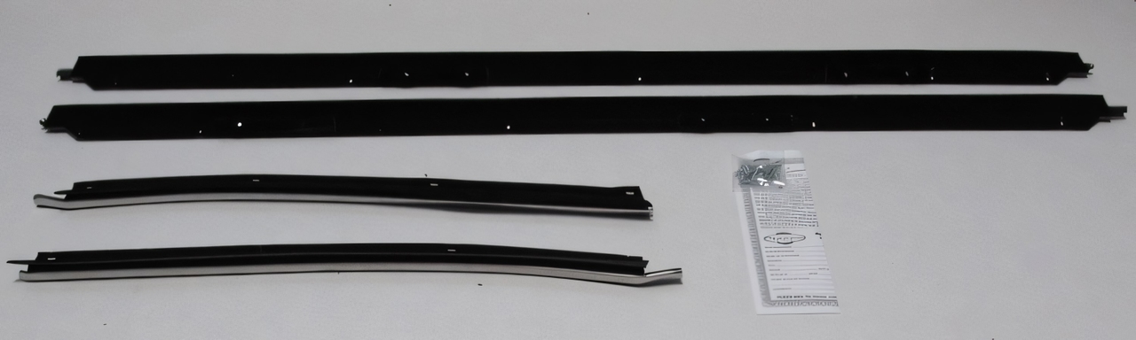 1971-76 Chevy Caprice Window Sweeps Felt Kit Weatherstrip Front Rear Black 2DR - Outer Only Authentic (4Pcs) United States
