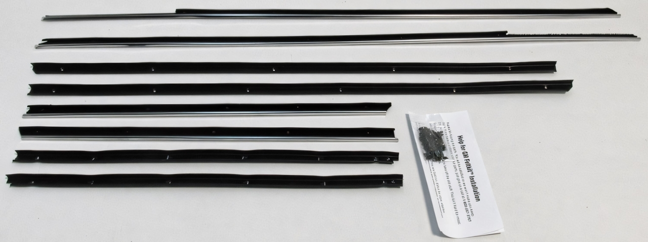 1963-1964 Impala Window Sweeps Felt Kit Belt Line Weatherstrip for 2-Door Hardtop - Front Rear - Replacement Weatherstrips