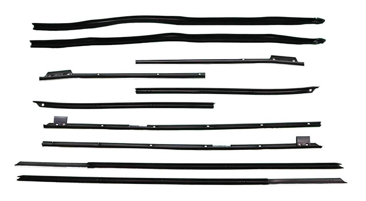 Window Sweeps Felt Kit Belt Line Weatherstrip for 1967 Chevy Impala Convertible Front Rear Black - Authentic US-made Superkit