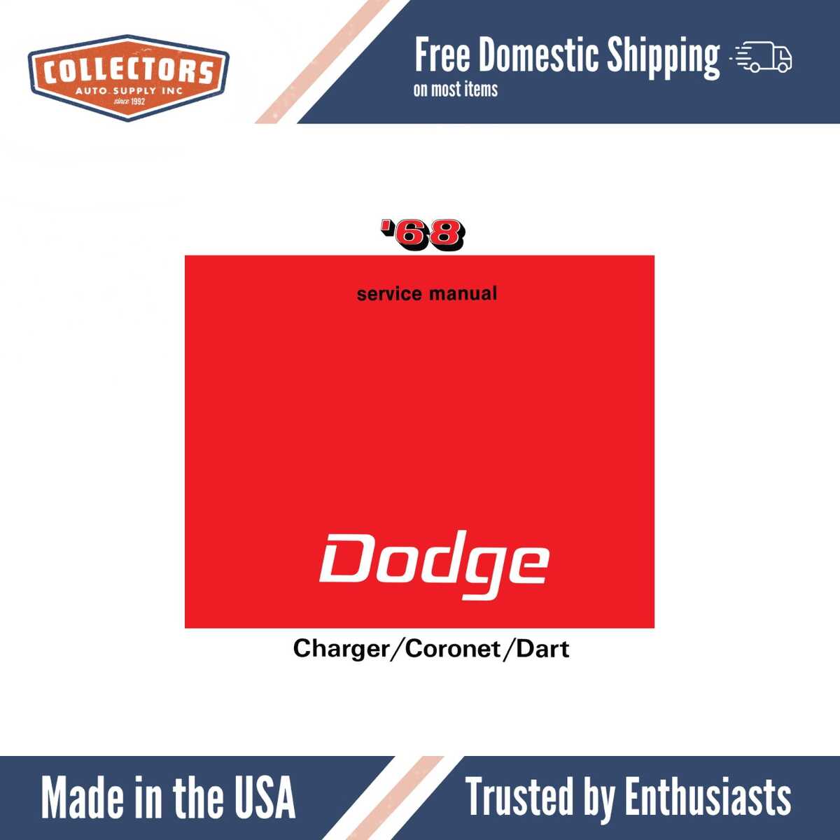 Service Manual for 1968 Dodge, Charger, Coronet, Dart