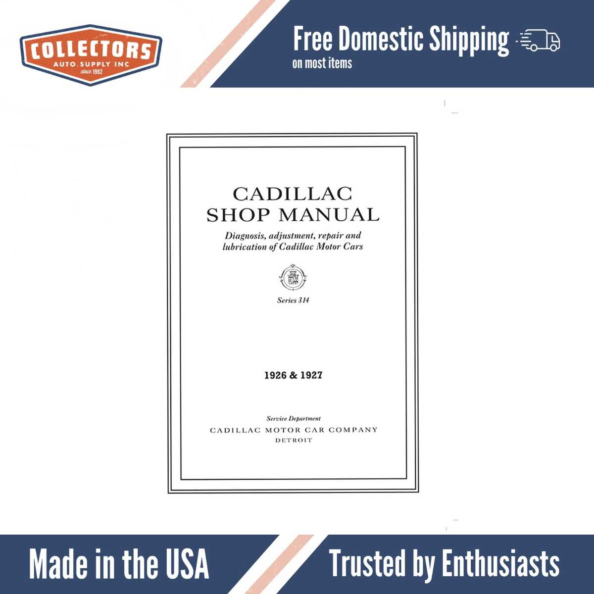 Service Manual for 1926 and 1927 Cadillac