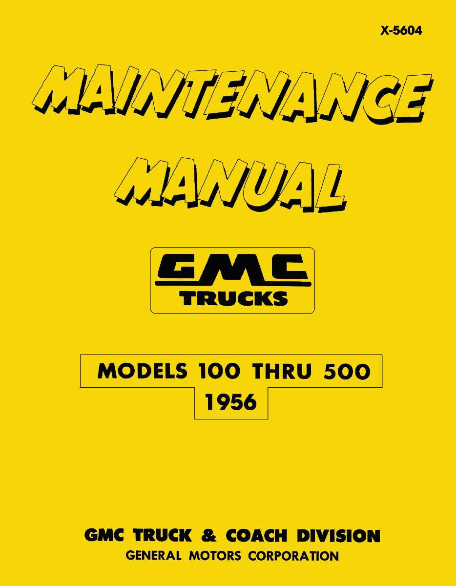 Service Manual for 1956 GMC Truck