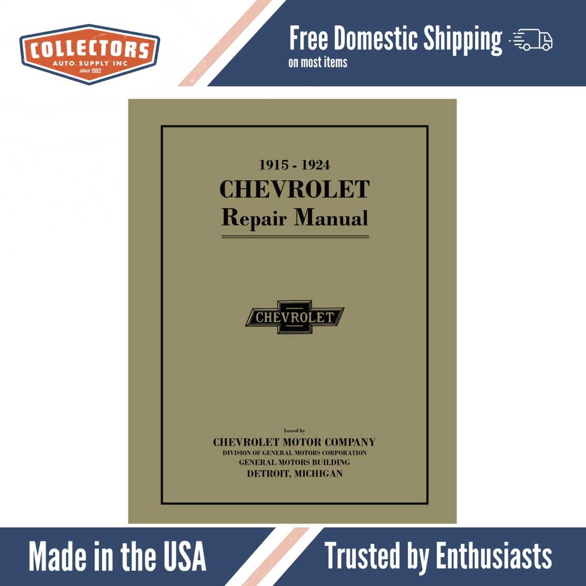 Service Manual for 1915-1924 Chevrolet FB, 490 Car, Model T Pickup