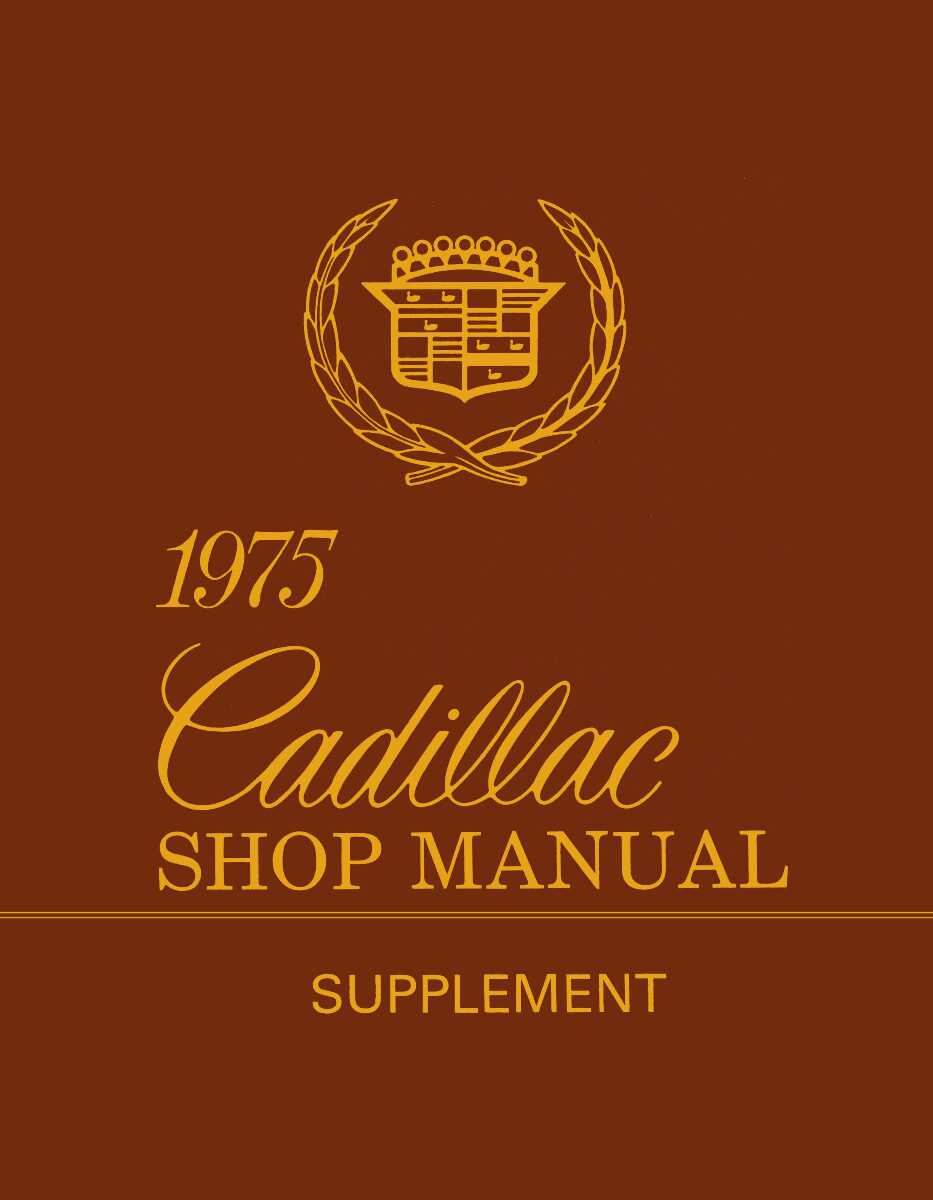 Service Manual for 1975 Cadillac