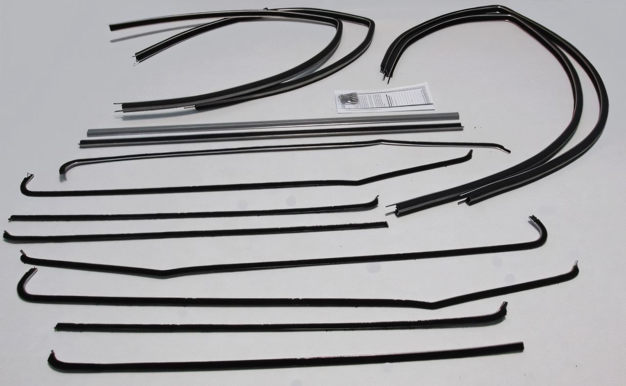 Window Sweeps Felt Kit for Chevrolet Deluxe Bel Air Sedan - OEM Quality 14 Pc Set, Made in USA