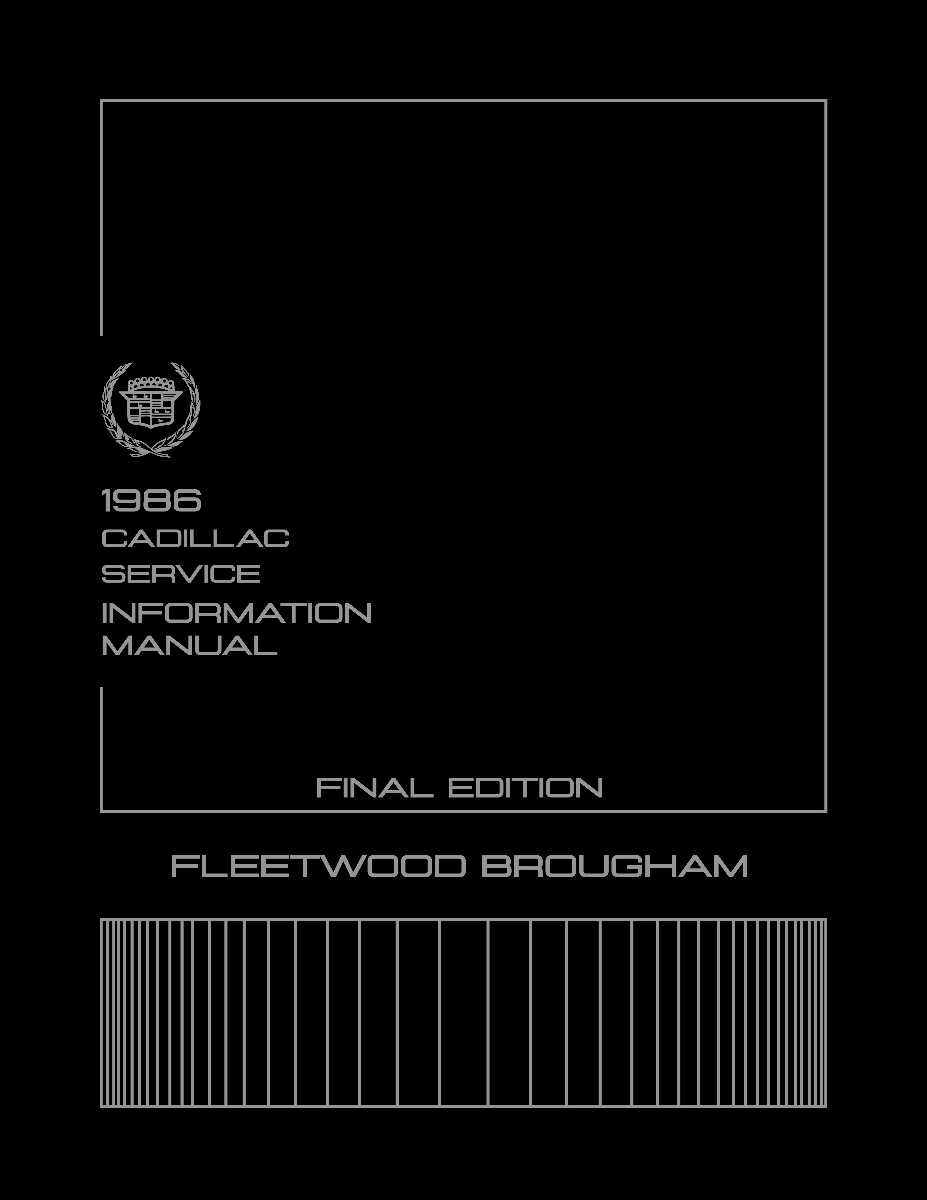 Service Manual for 1986 Cadillac Fleetwood Brougham