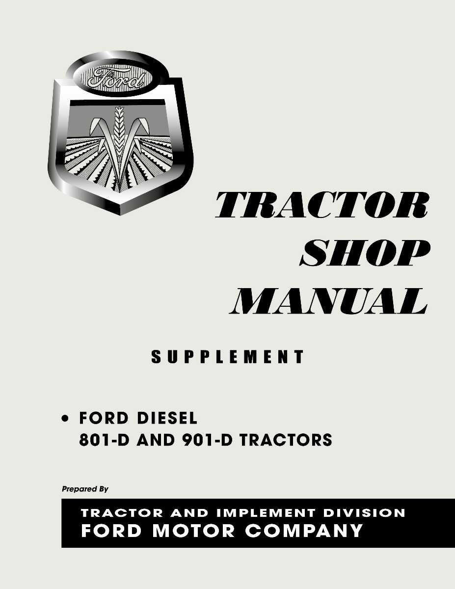 Service Manual for 1958 Ford Tractor 801-D and 901-D Diesel