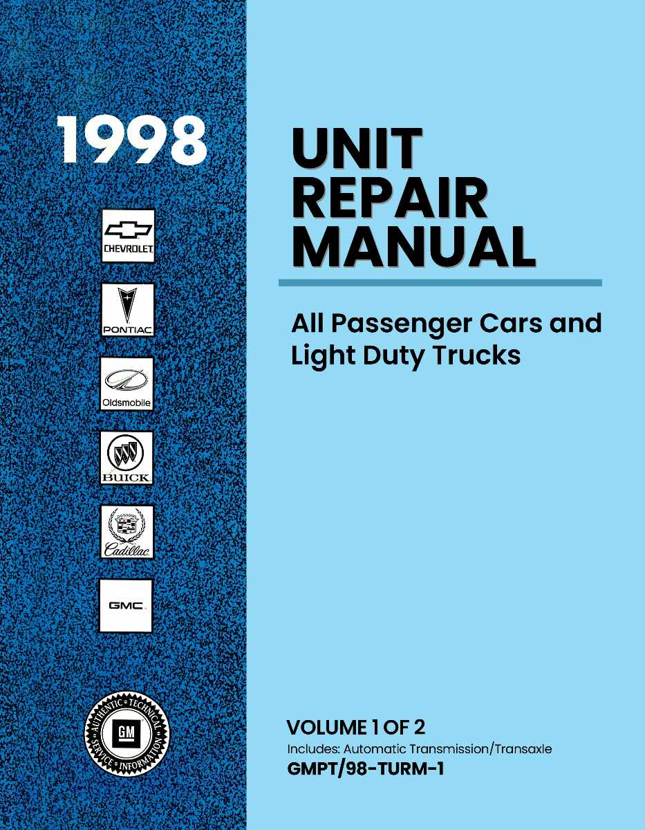 Transmission Service Manual for 1998 GM Car, Truck Overhaul