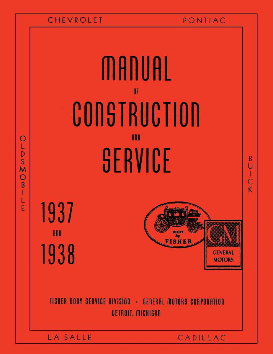 Body Shop Manual for 1937-1938 Fisher
