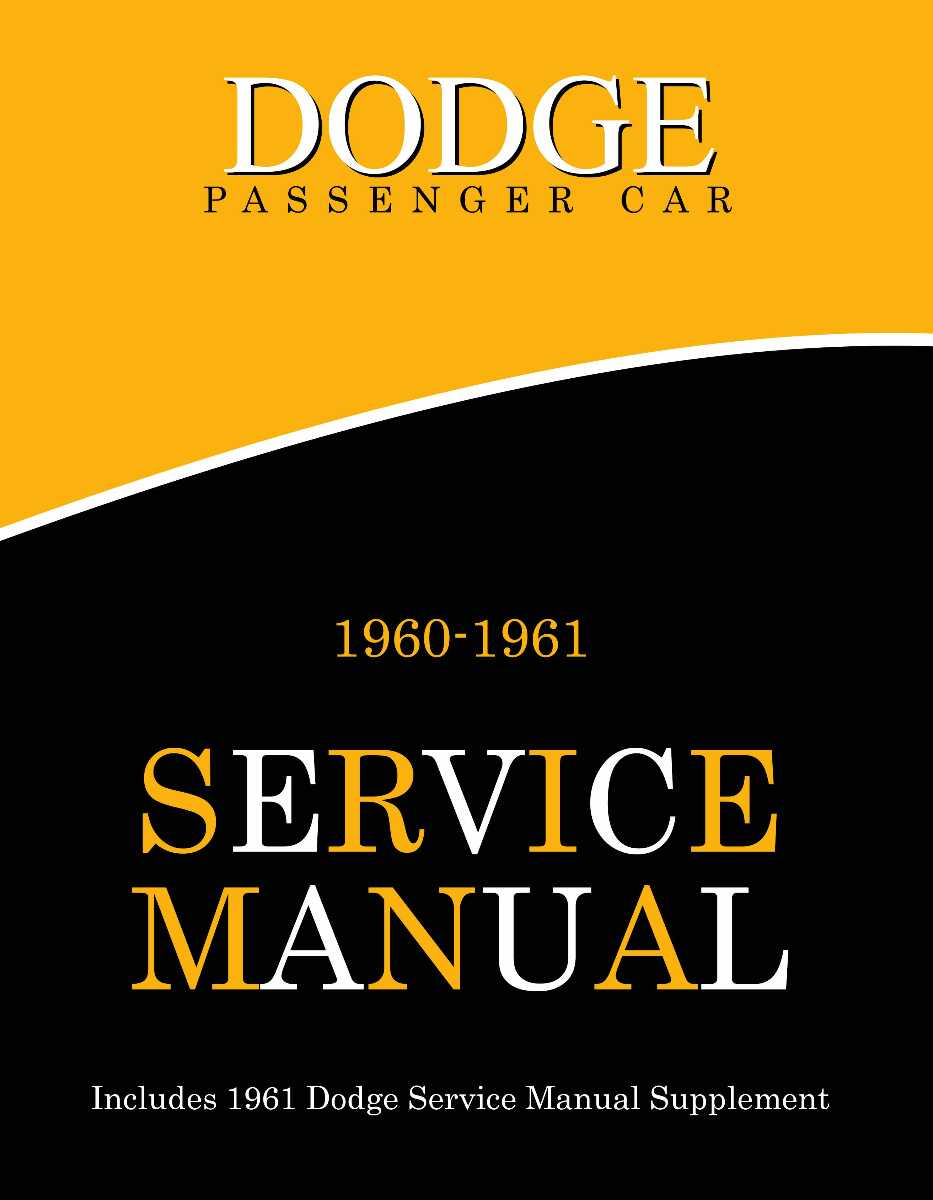 Service Manual for 1960-1961 Dodge Car
