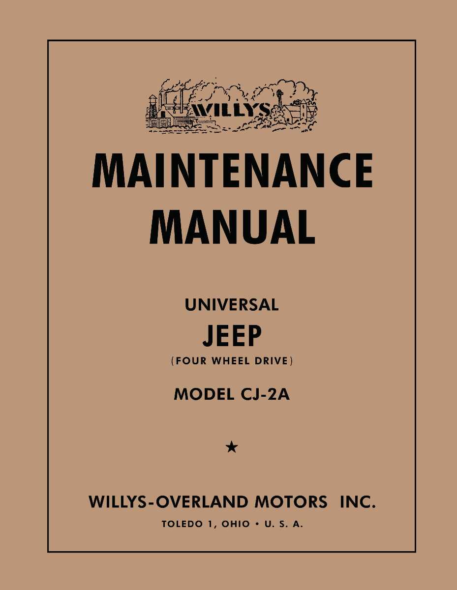 Service Manual for 1945-1949 Jeep Willys CJ-2A