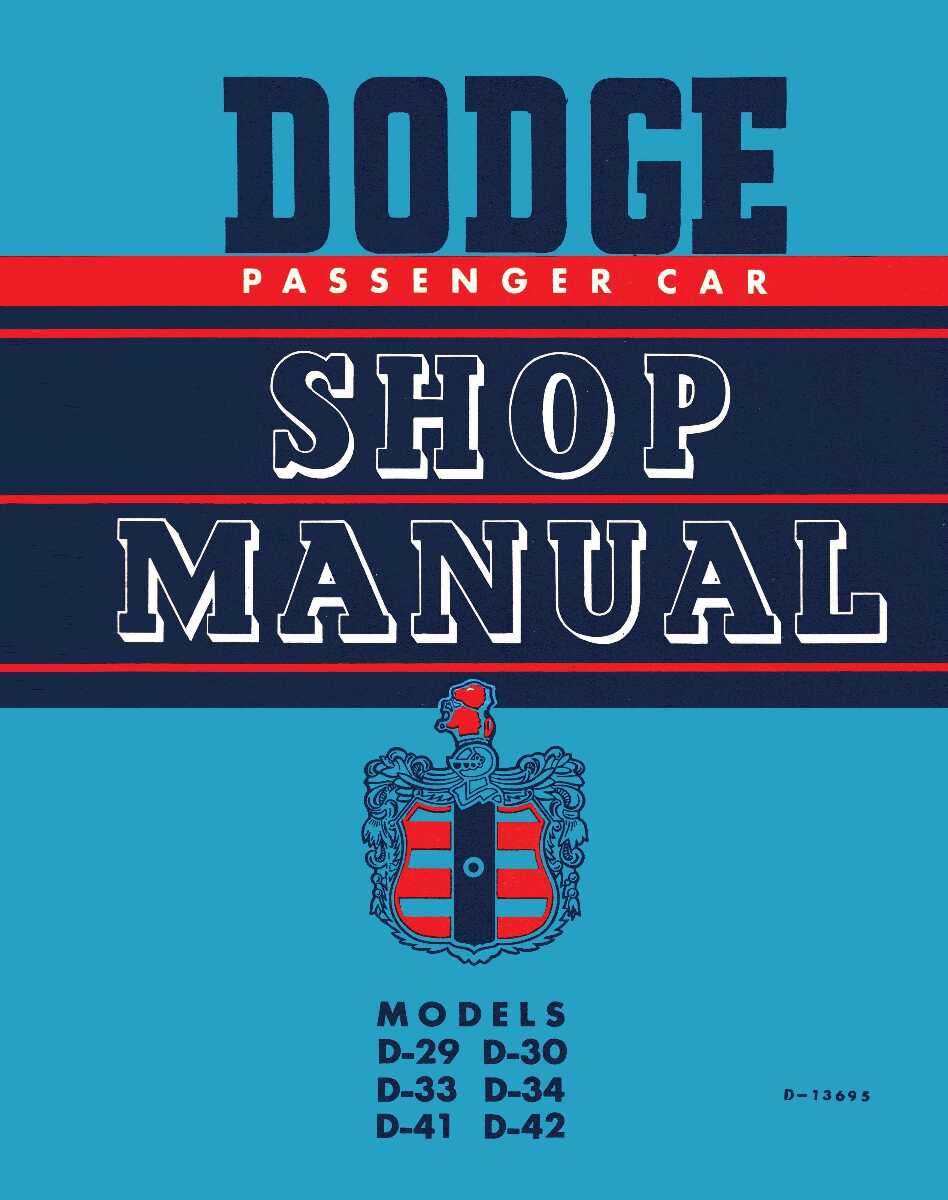 Service Manual for 1949-1952 Dodge Car