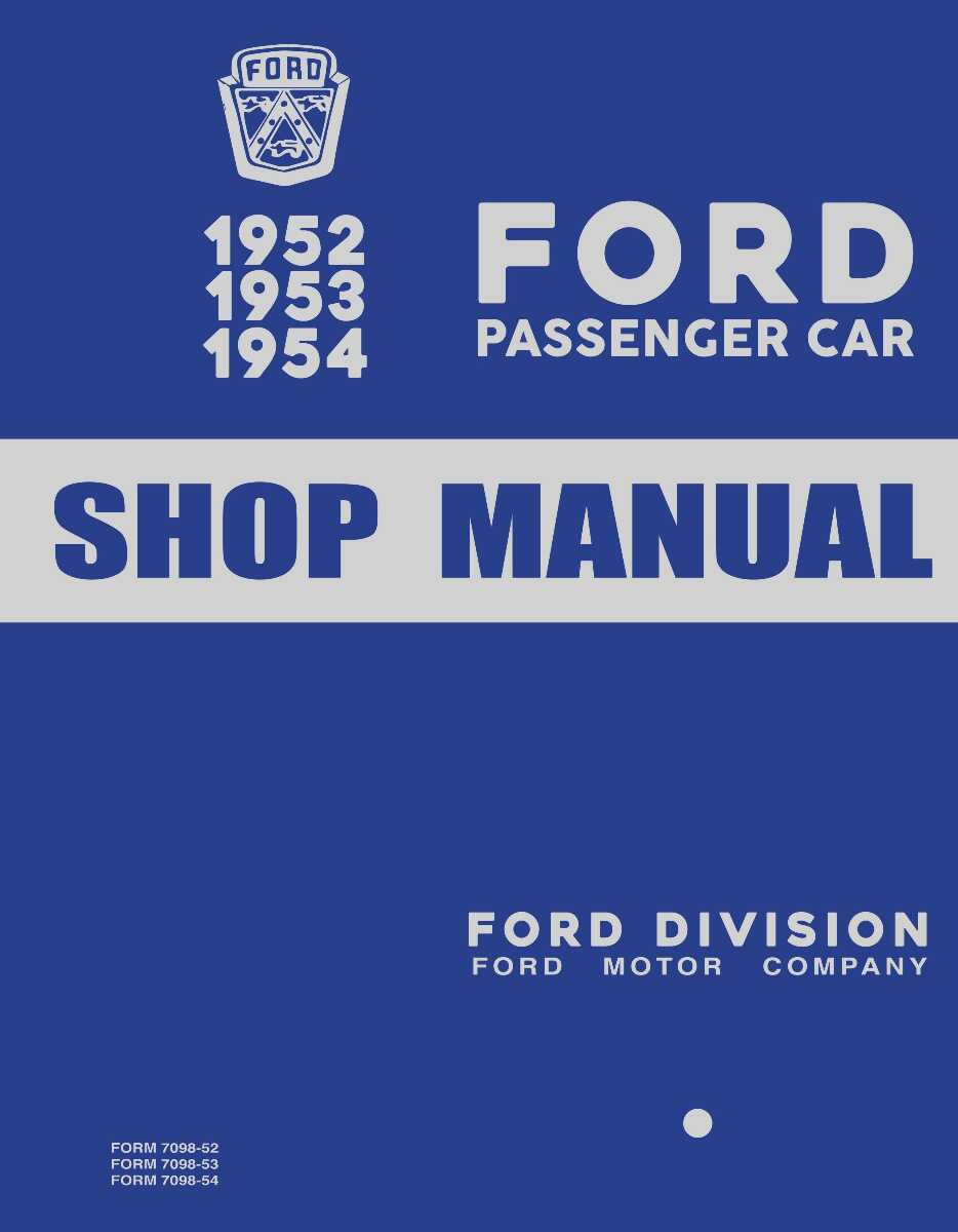 Service Manual for 1952-1954 Ford Passenger