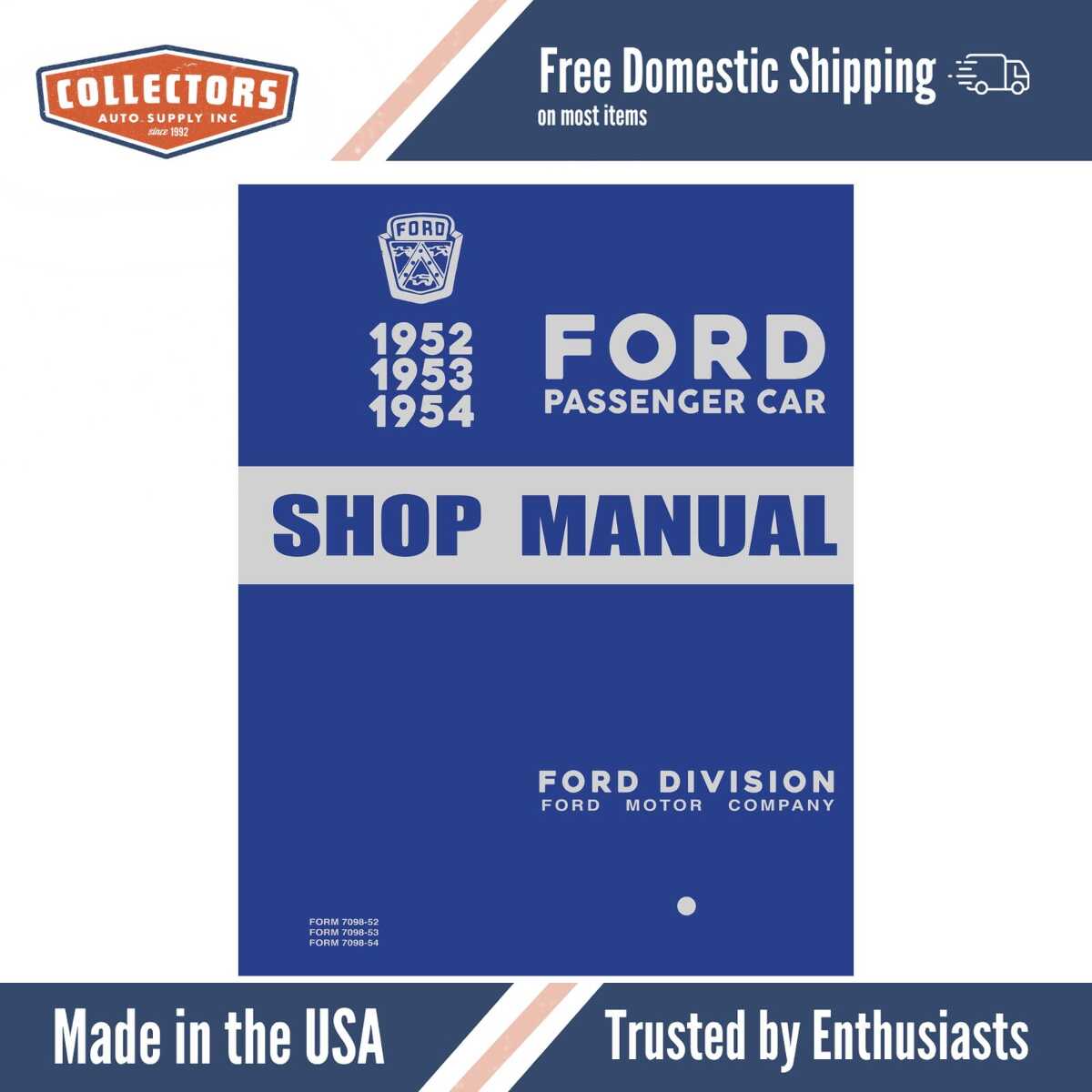 Service Manual for 1952-1954 Ford Passenger