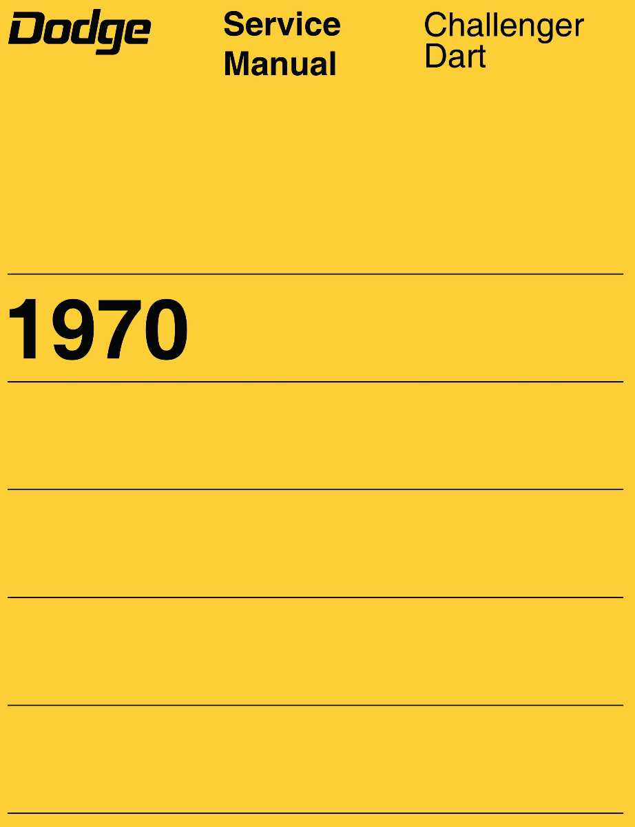 Service Manual for 1970 Dodge Challenger, Dart