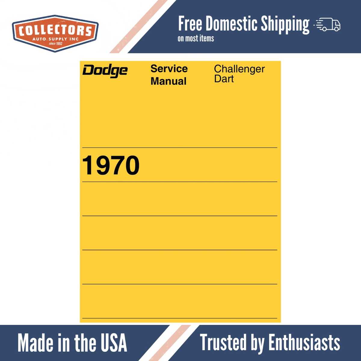 Service Manual for 1970 Dodge Challenger, Dart