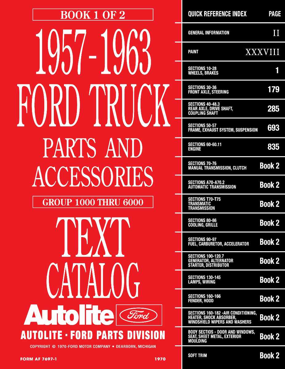 Parts Catalog for 1957-1963 Ford Truck