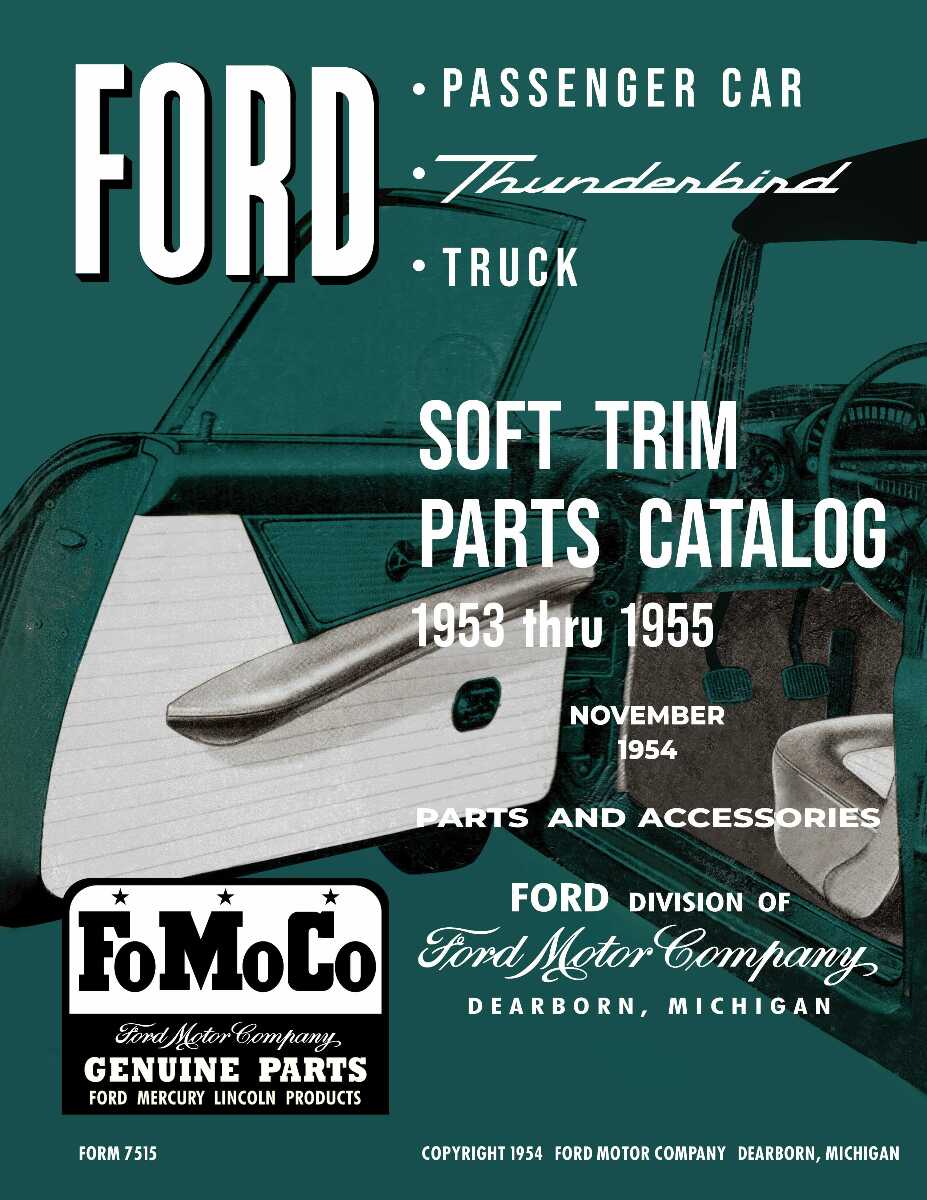 Parts Catalog for 1953-1955 Ford Car, Truck, Thunderbird