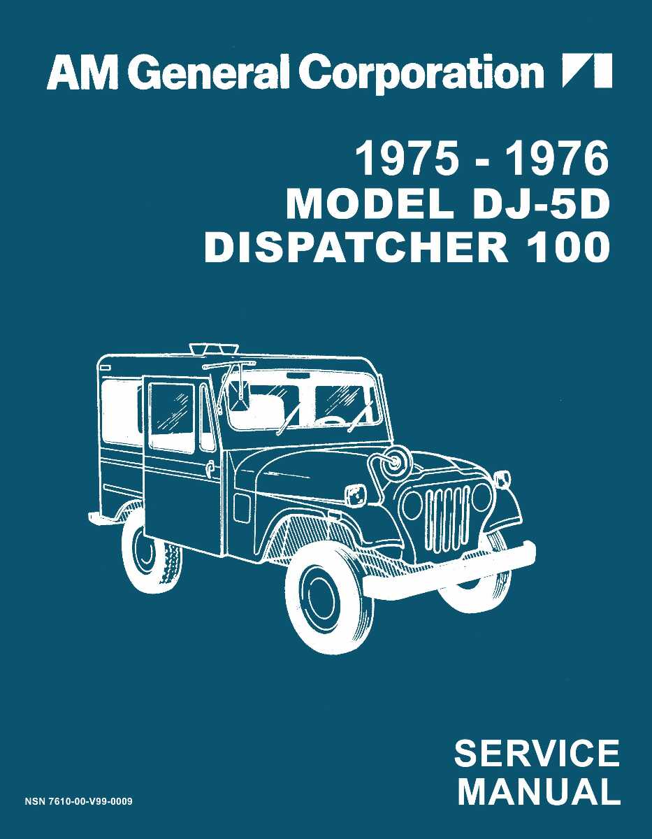 Service Manual for 1975-1976 Jeep Model DJ-5D