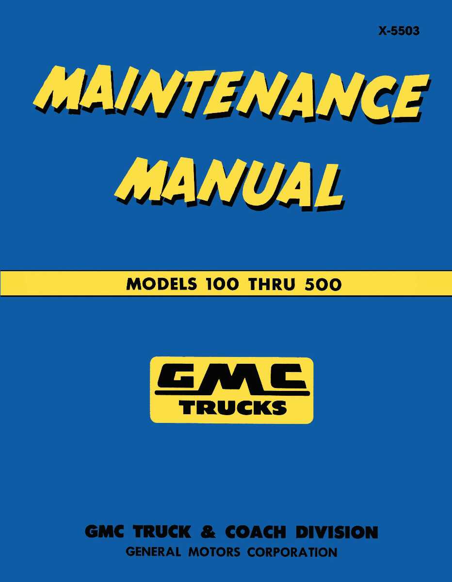 Service Manual for 1955 GMC Truck