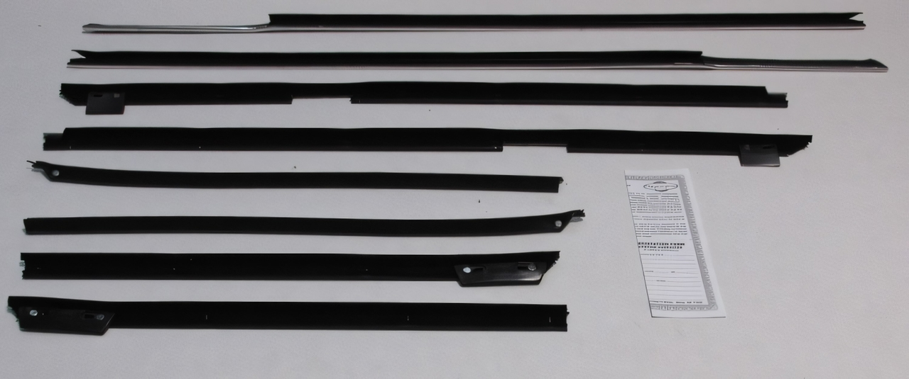1967-68 Pontiac Parisienne Convertible Window Sweeps Felt Kit - Front, Rear, Left & Right Inner/Outer Weatherstrip Set