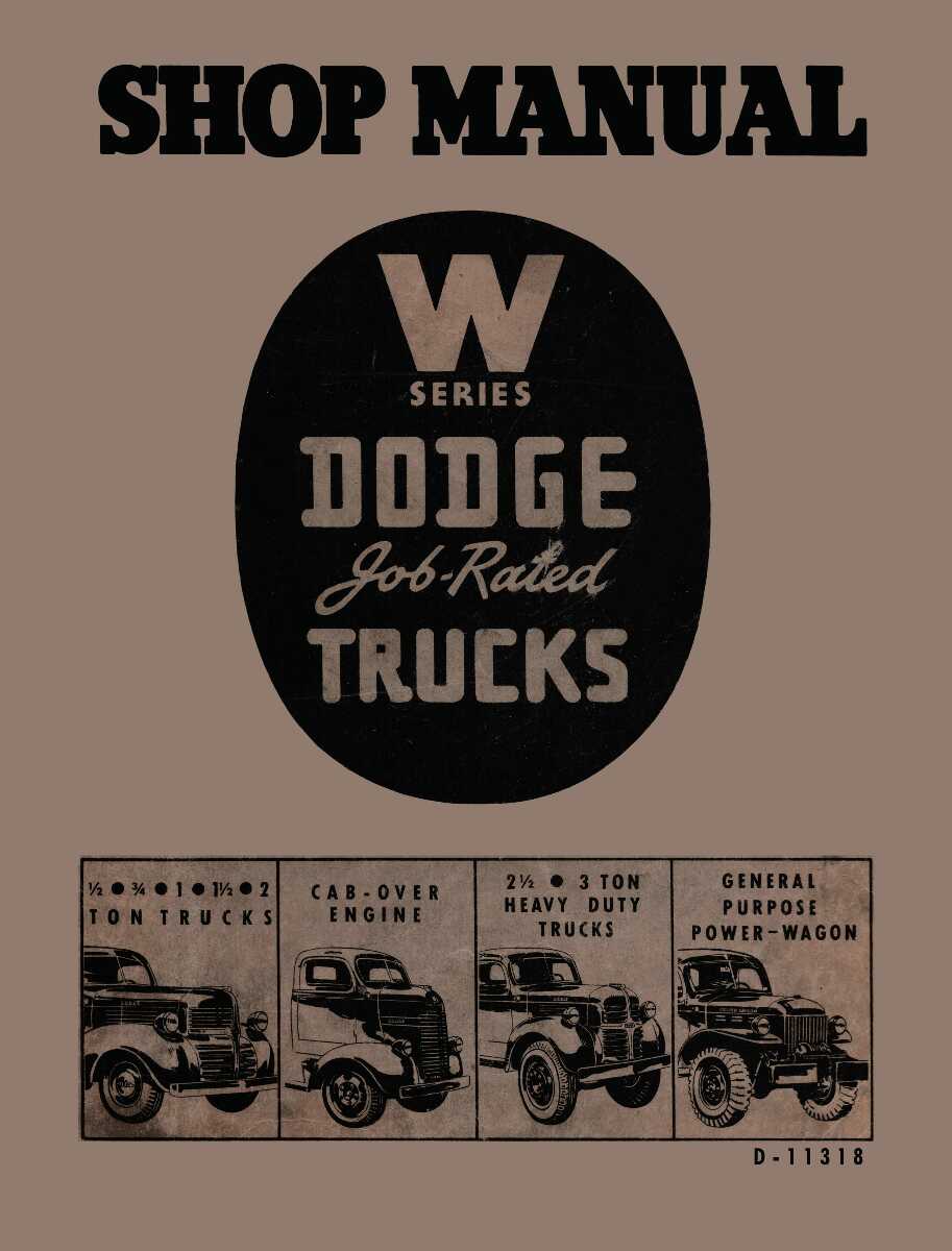 Service Manual for 1941-1947 Dodge Truck W Series