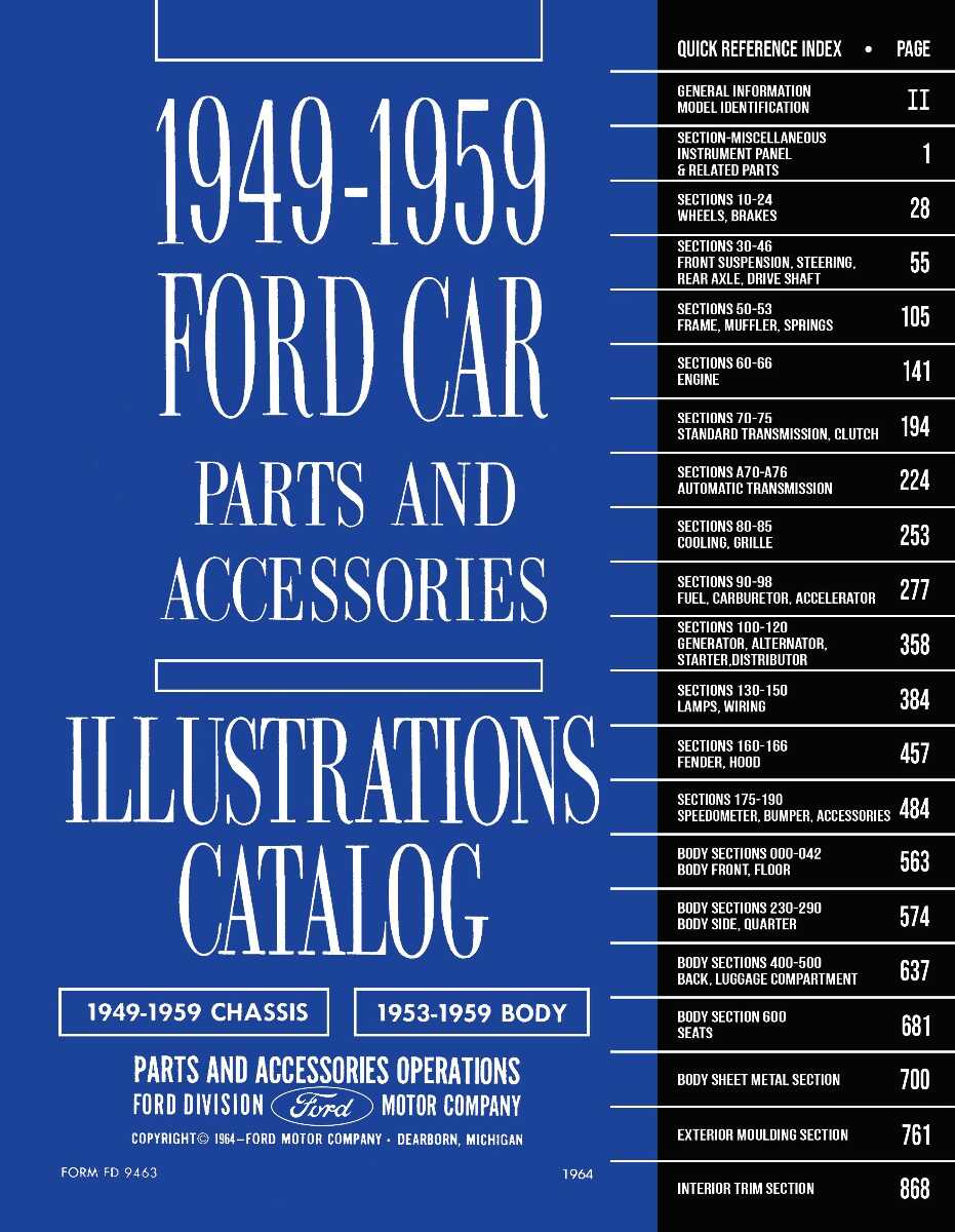 Parts Catalog for 1949-1959 Ford Car 2 Vol Set