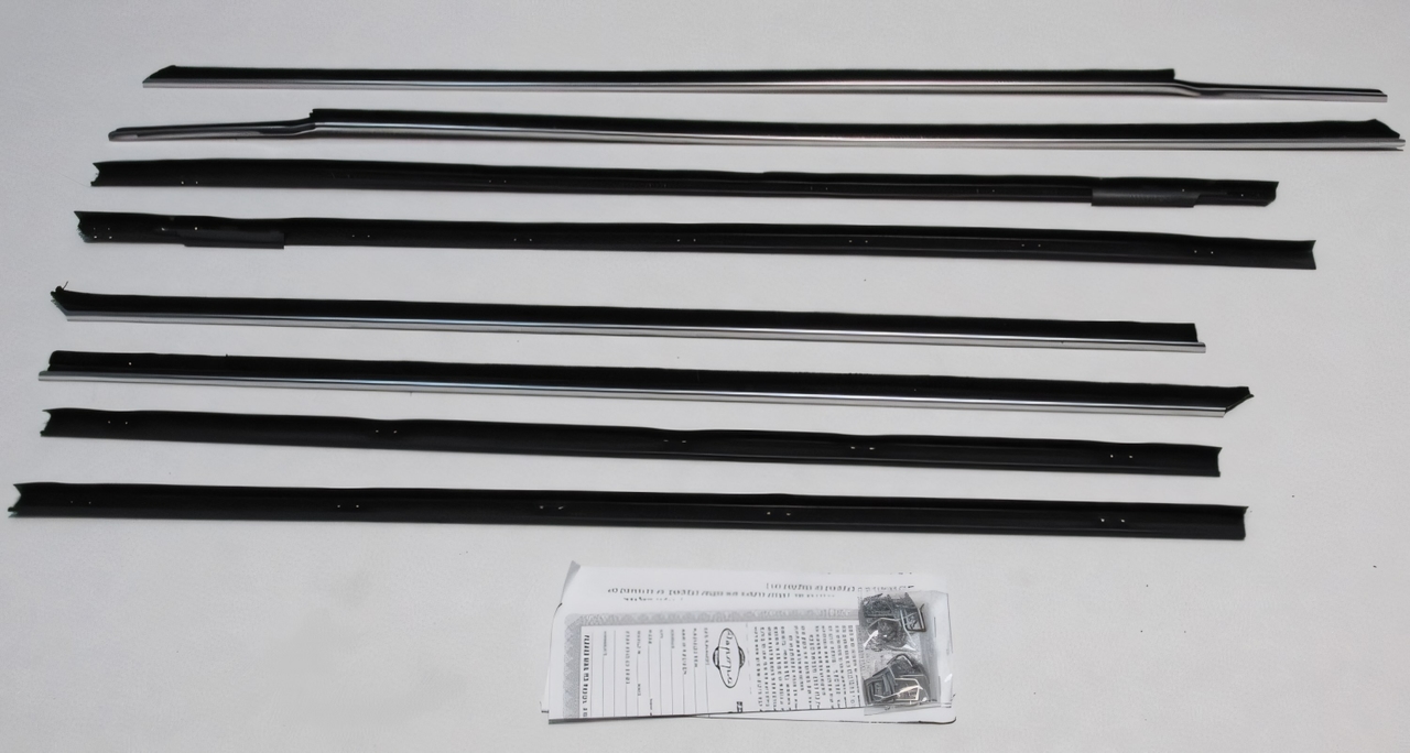 Window Sweeps Felt Kit for 1961 Cadillac All Cars Front Rear Black Authentic Weatherstrip Revamp Rattling Sounds