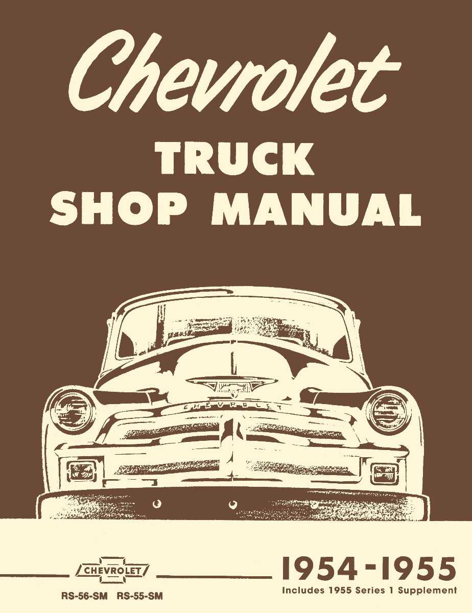 Service Manual for 1954-1955 Chevy Truck 1st Series