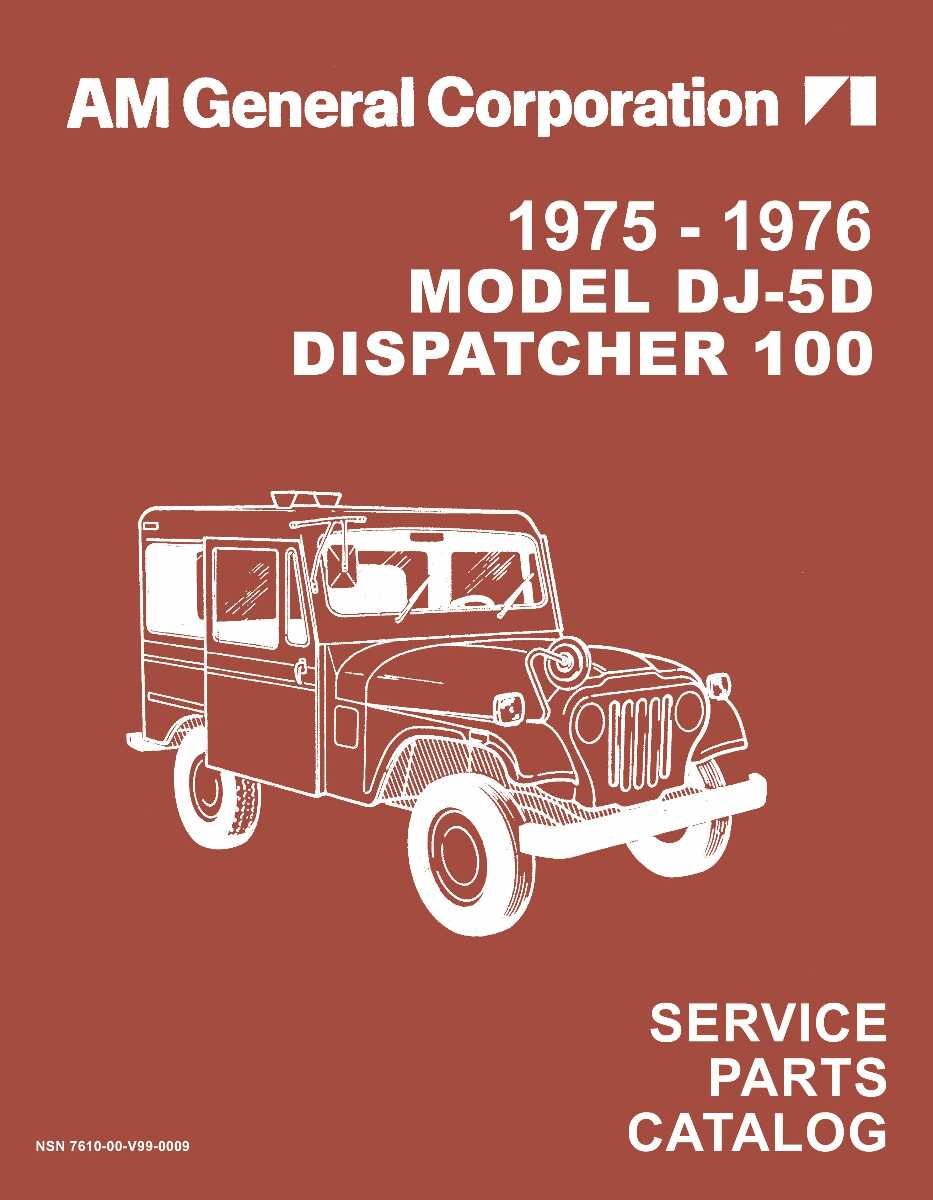 Parts Catalog for 1975-1976 Jeep Model DJ-5D