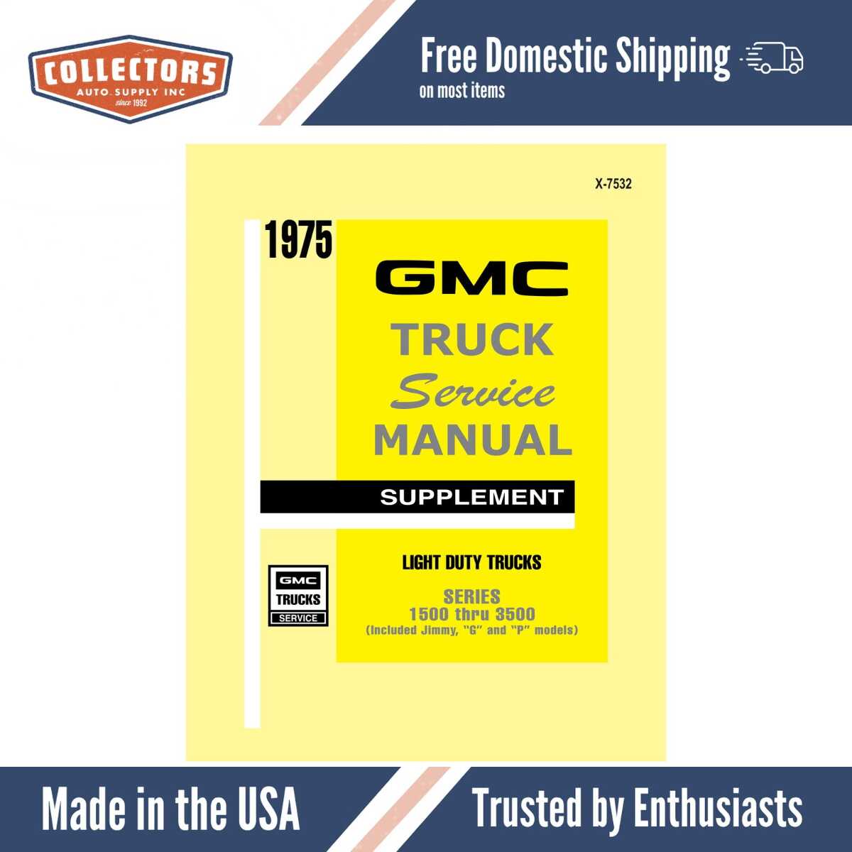 Service Manual for 1975 GMC Truck 1500-3500