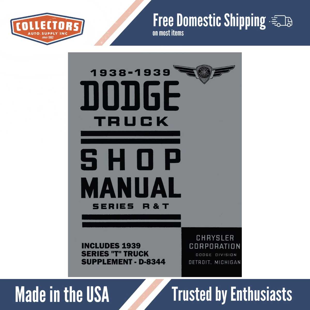 1938 - 1939 Dodge Truck Shop Manual - Series R & T