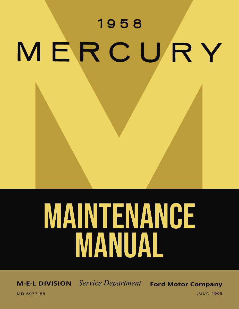 Service Manual for 1958 Mercury