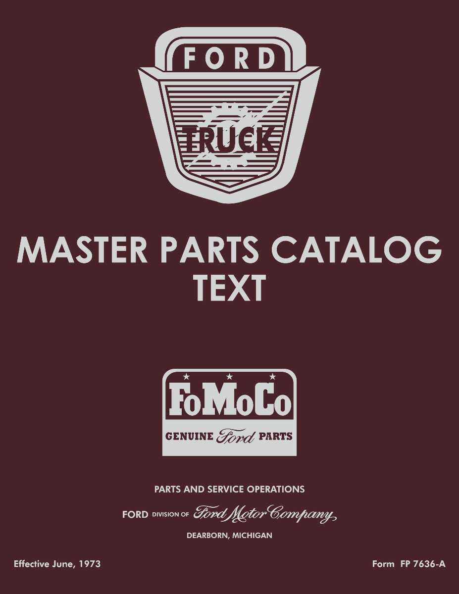 Parts Catalog for 1964-1972 Ford Truck