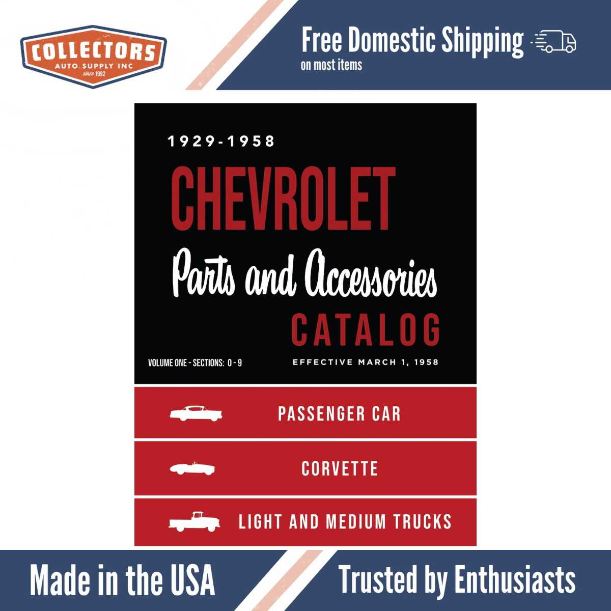 Parts Catalog for 1929-1958 Chevrolet Parts and Accessories Catalog (2 Vol)