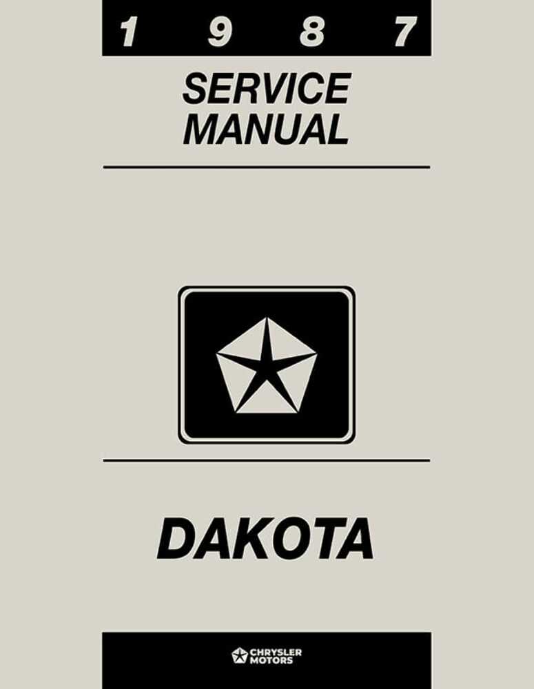 Service Manual for 1987 Dodge Dakota Truck