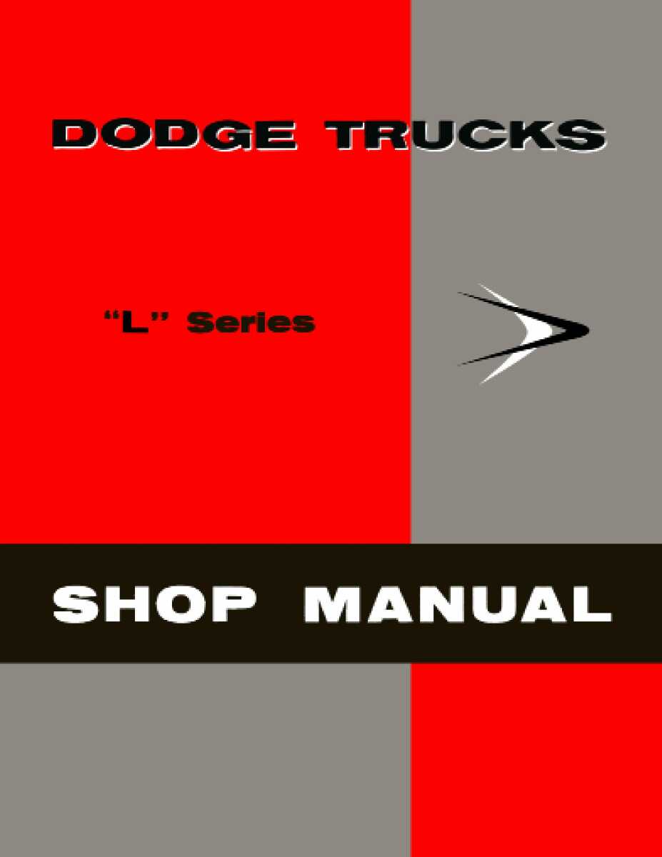 Service Manual for 1958 Dodge Truck L Series