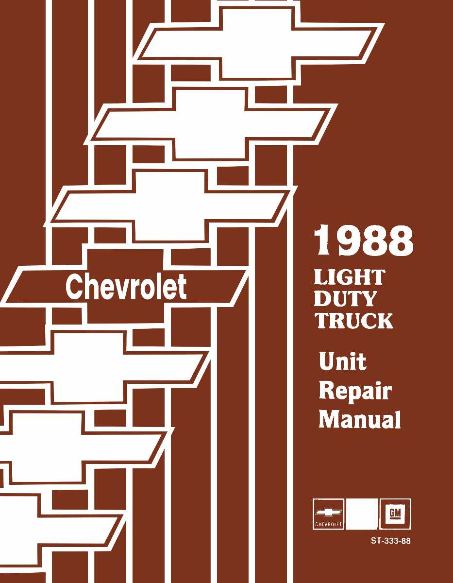 Service Manual for 1988 Chevy Light Duty Truck Service Manual for 1988 Chevy Light Duty Truck