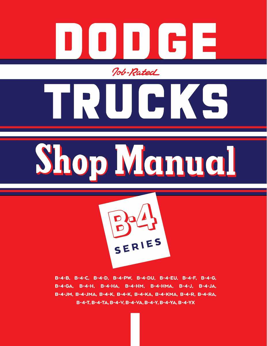 Service Manual for 1953 Dodge Trucks B-4 Series