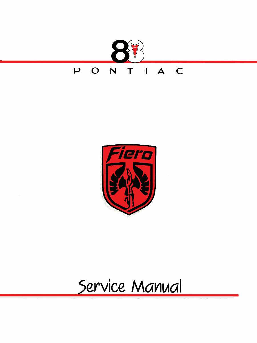 Service Manual for 1988 Pontiac Fiero
