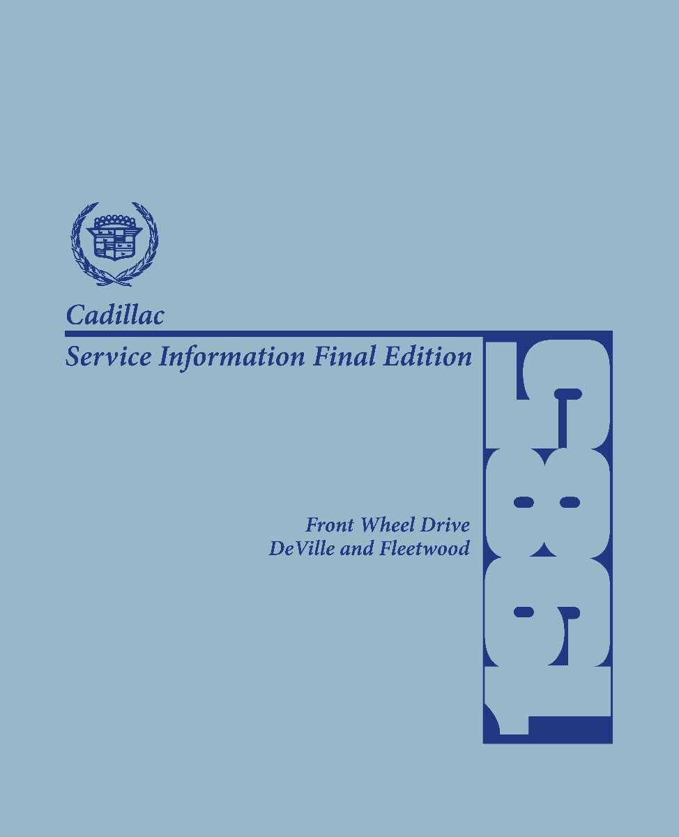 Service Manual for 1985 Cadillac Deville, Fleetwood