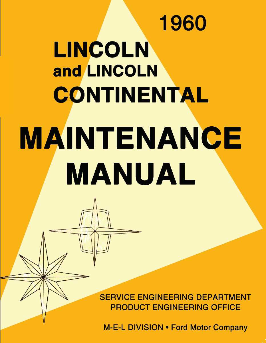 Service Manual for 1960 Lincoln