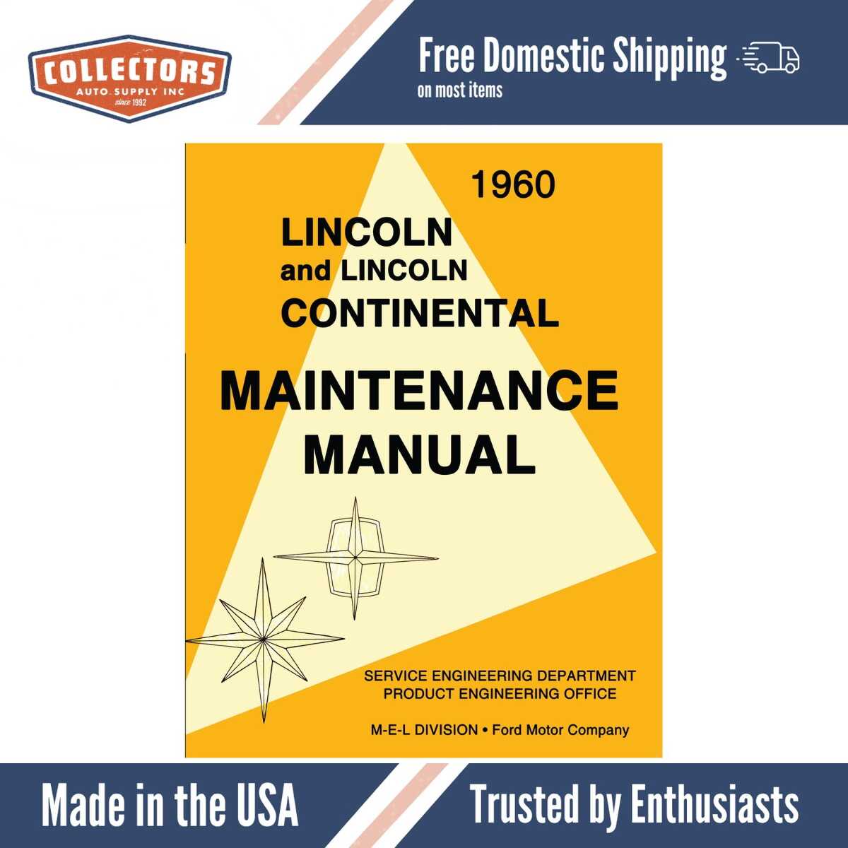 Service Manual for 1960 Lincoln