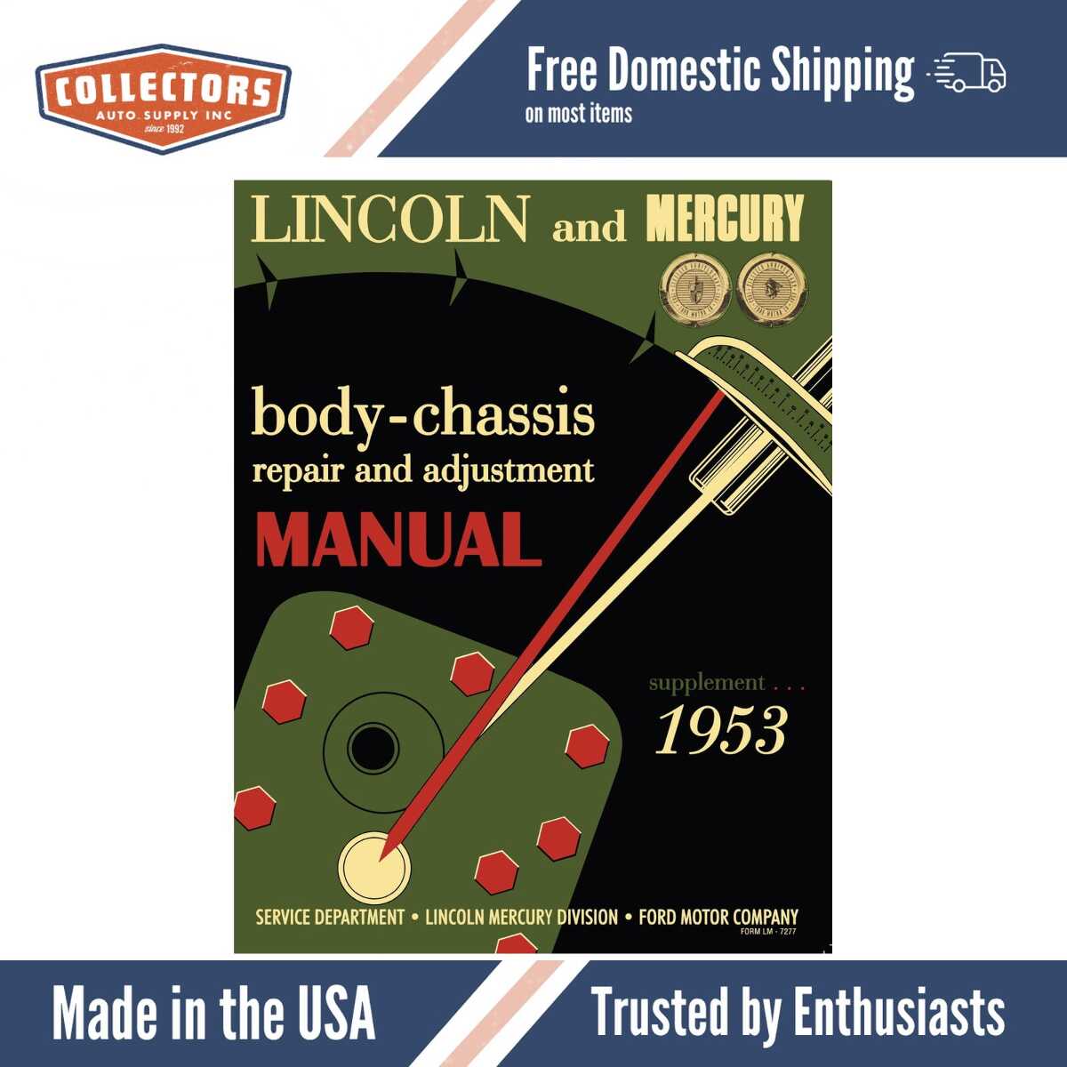 Service Manual for 1953 Lincoln, Mercury Body/Chassis