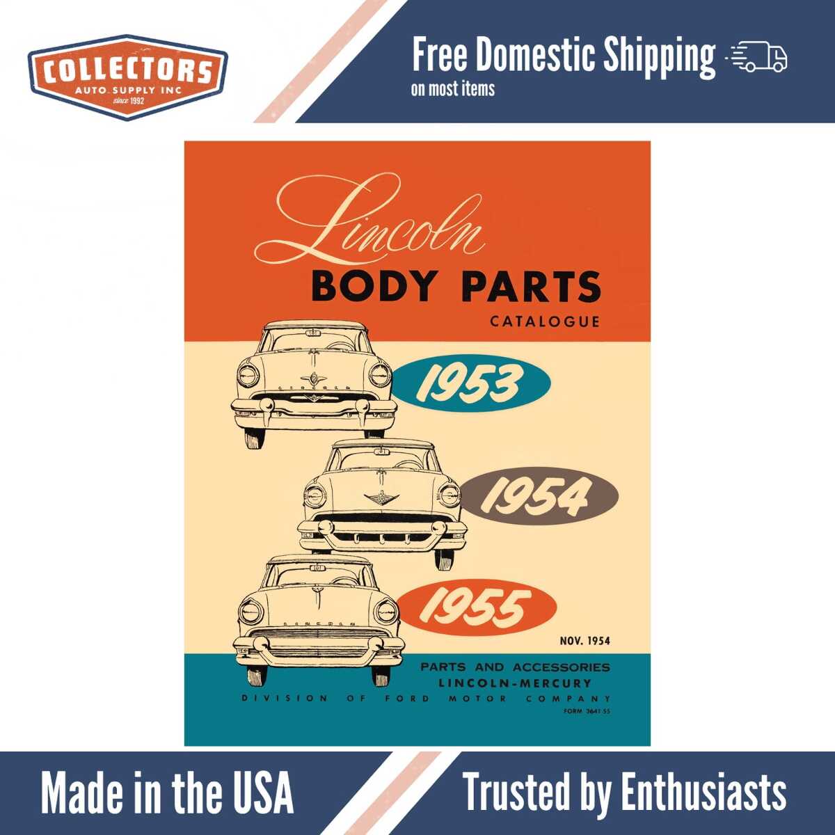 Parts Catalog for 1953-1955 Lincoln