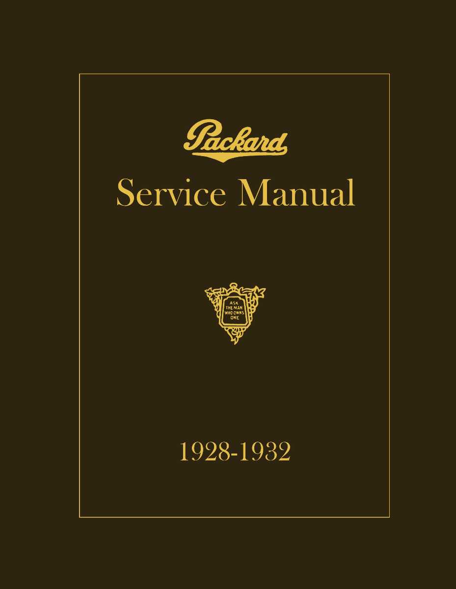 Service Manual for 1928-1932 Packard