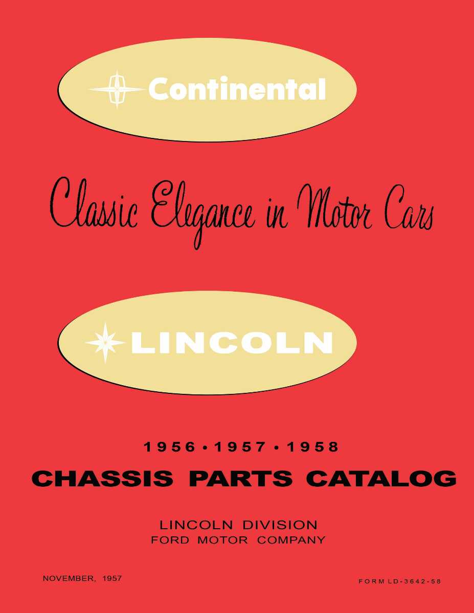 Parts Catalog for 1956-1958 Lincoln